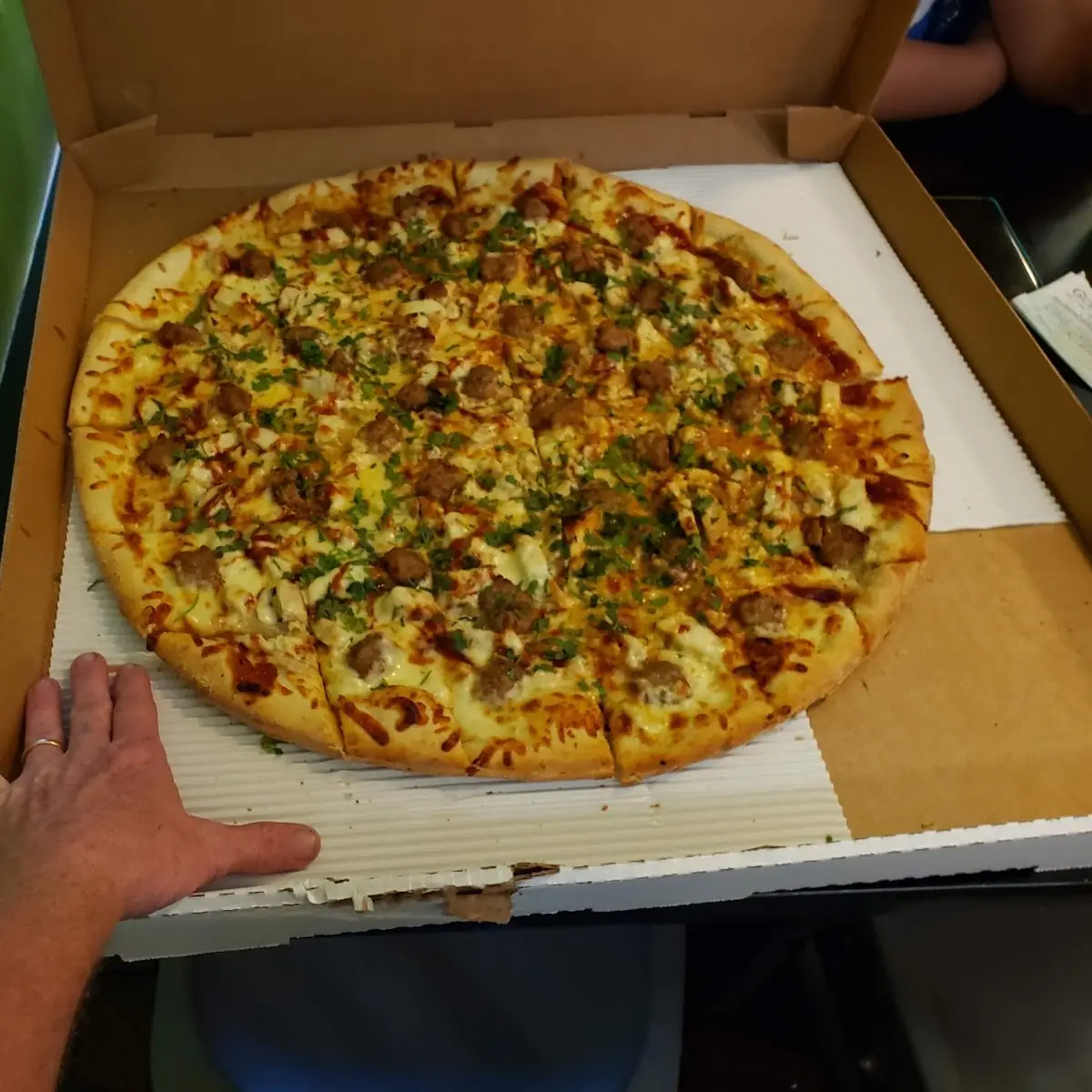 BBQ Chicken Pizza with Italian Sausage