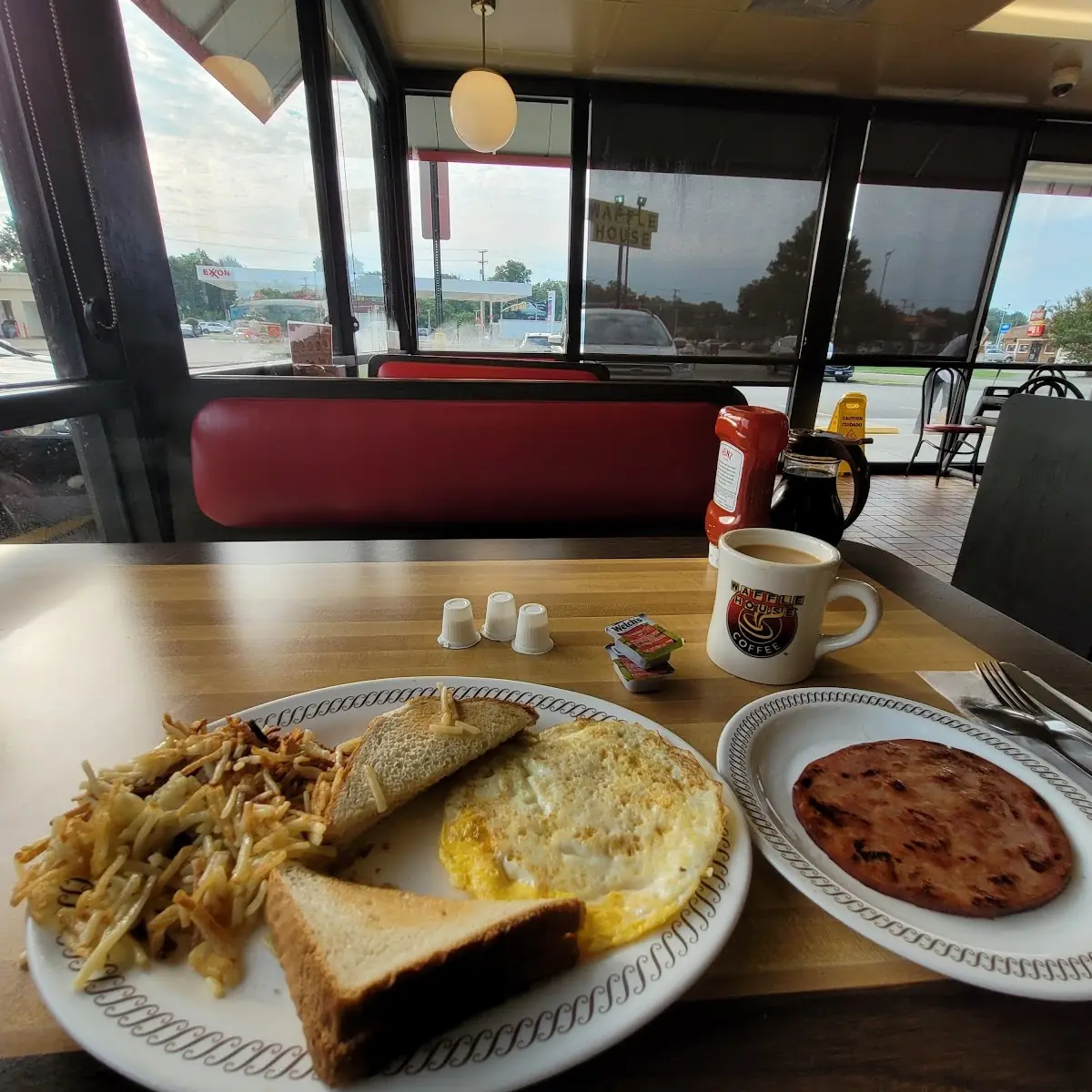 All Star Eggs Ham Hash Browns White Toast