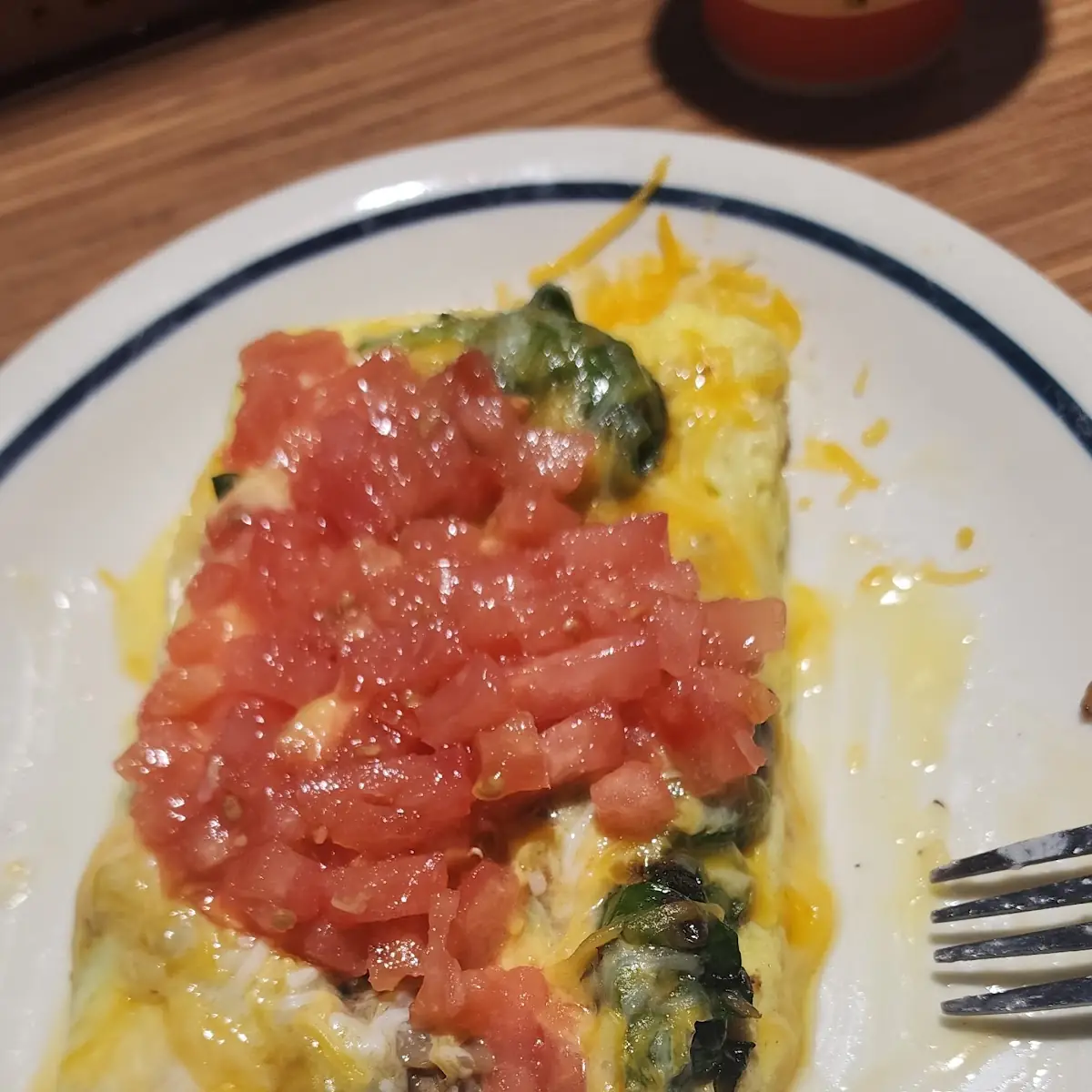 Spinach Mushroom and Cheese Omelette