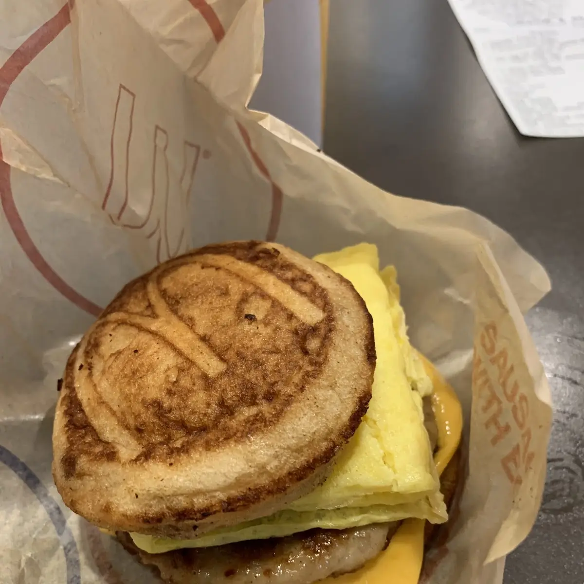 Maple Syrup Sausage Egg Mcmuffin