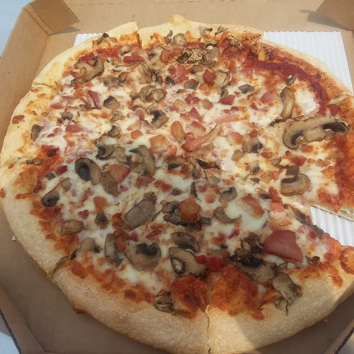 Bacon and Mushroom Pizza