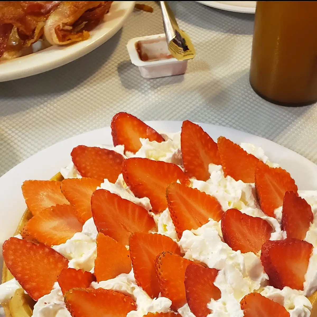 Belgian Waffle with Strawberries