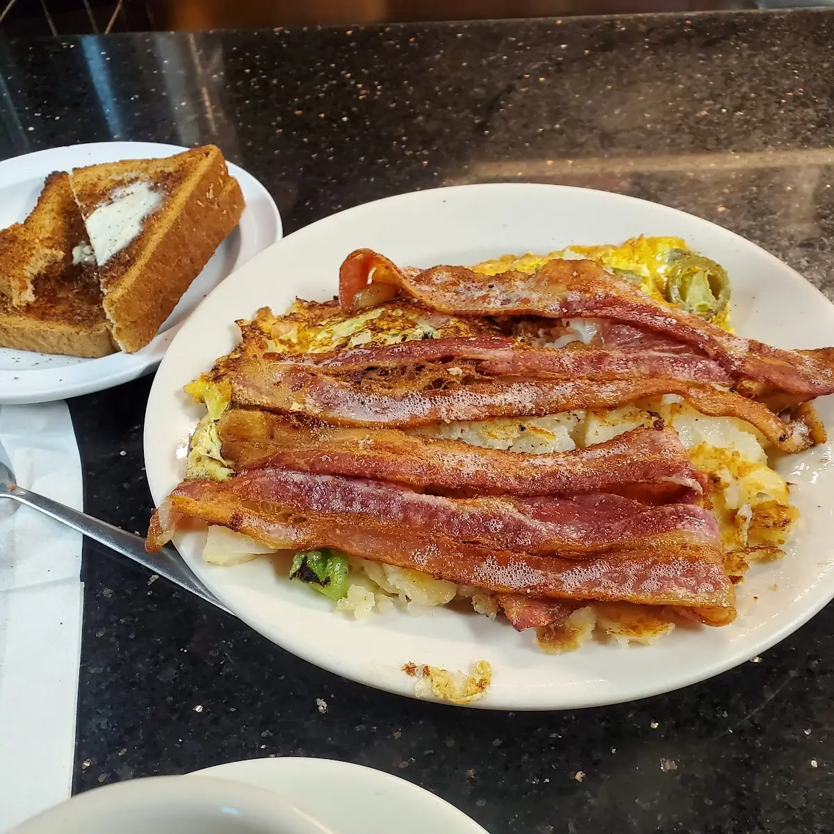 Scrambled Egg Jalapeno Onion Omelette