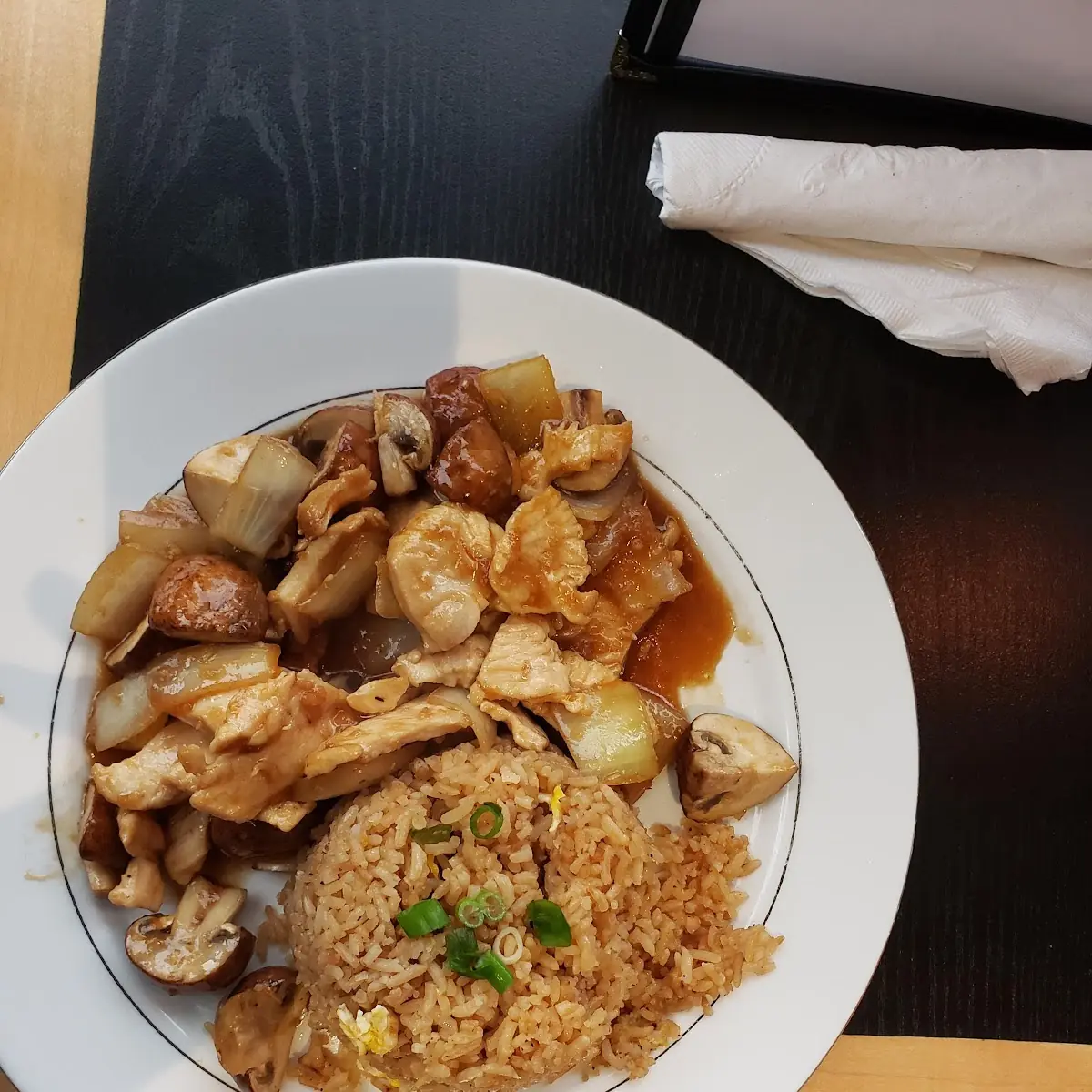 Garlic Chicken Curry with Fried Rice