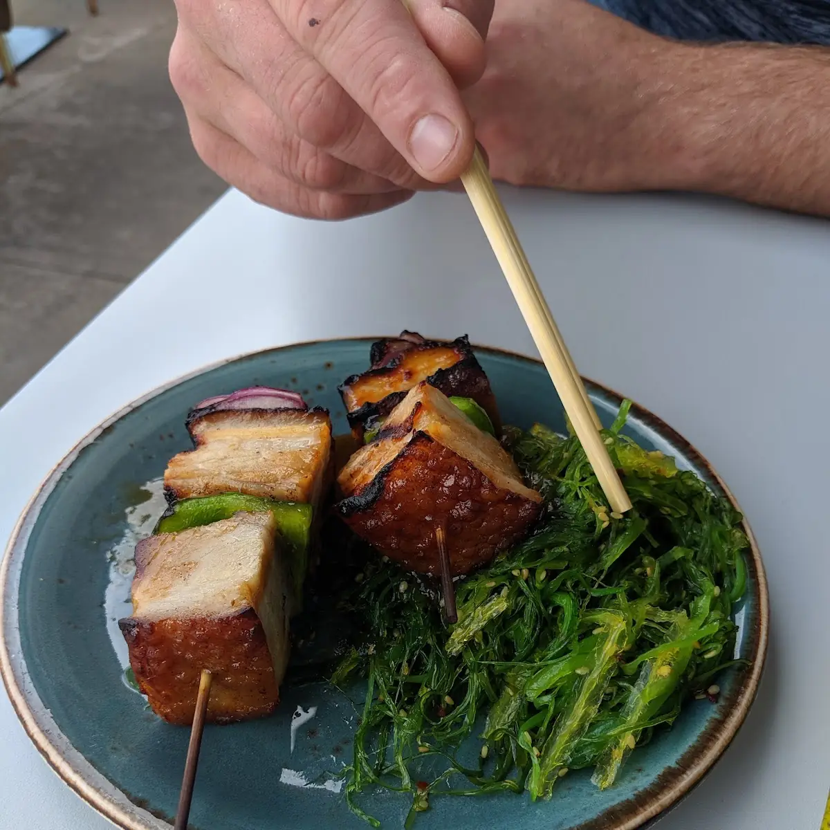 Pork Belly with Seaweed Salad