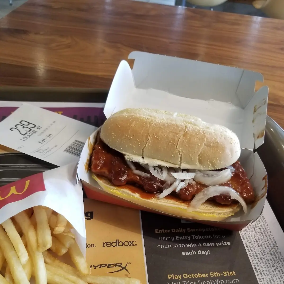 McDonald's Rib Sandwich