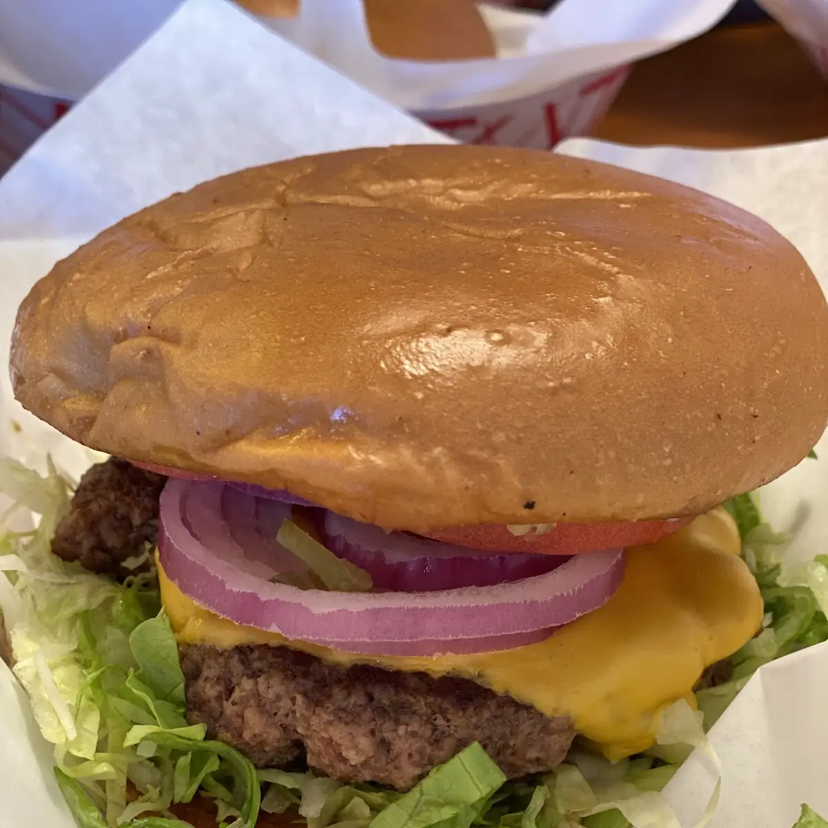 Double Cheeseburger with Red Onion
