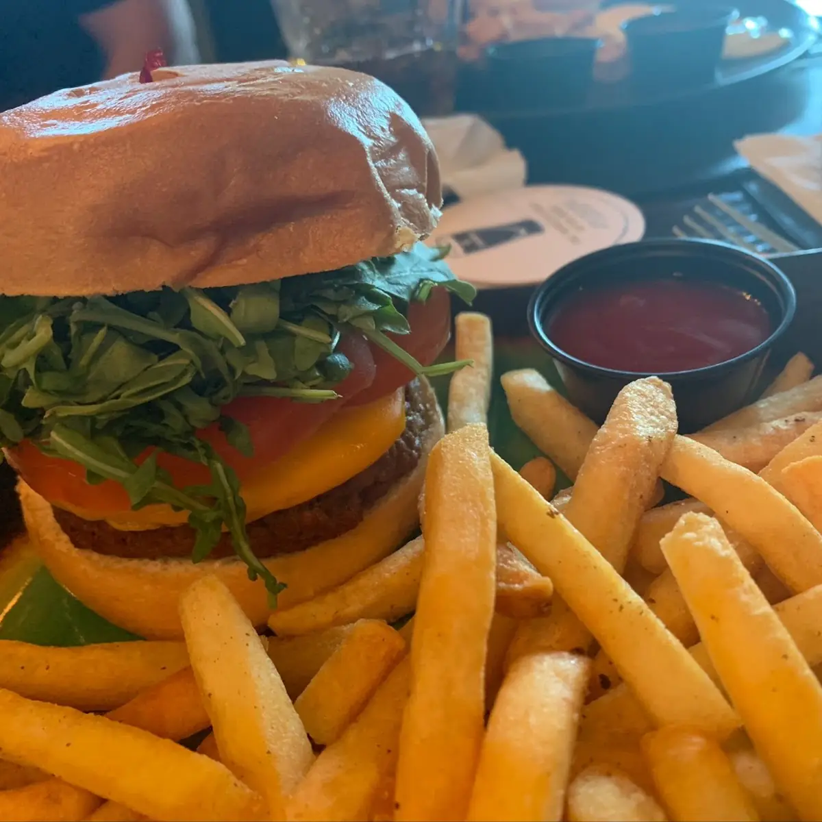Impossible Burger with Vegan Cheese