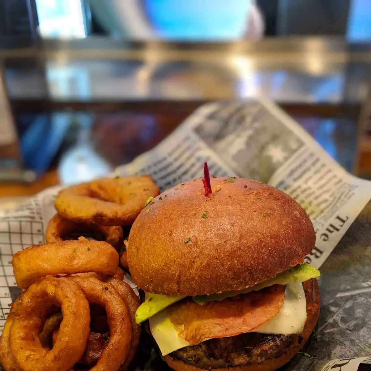 Burger & Onion Rings