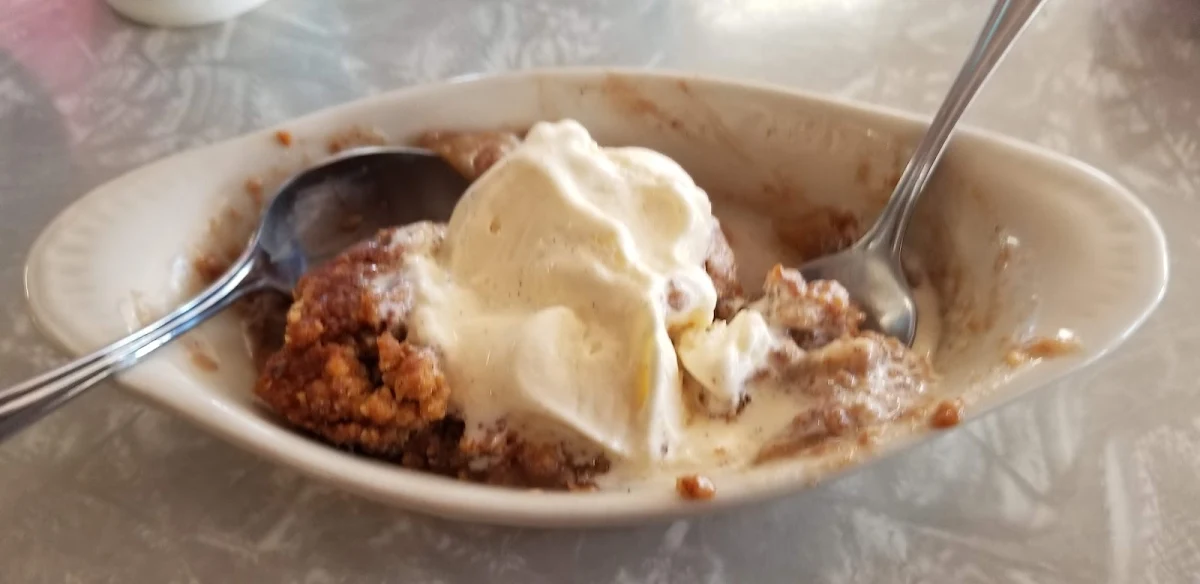 Caramel Apple Walnut Crumble with Ice Cream