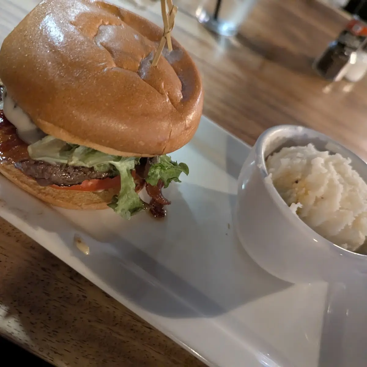 Double Burger with Mashed Potatoes