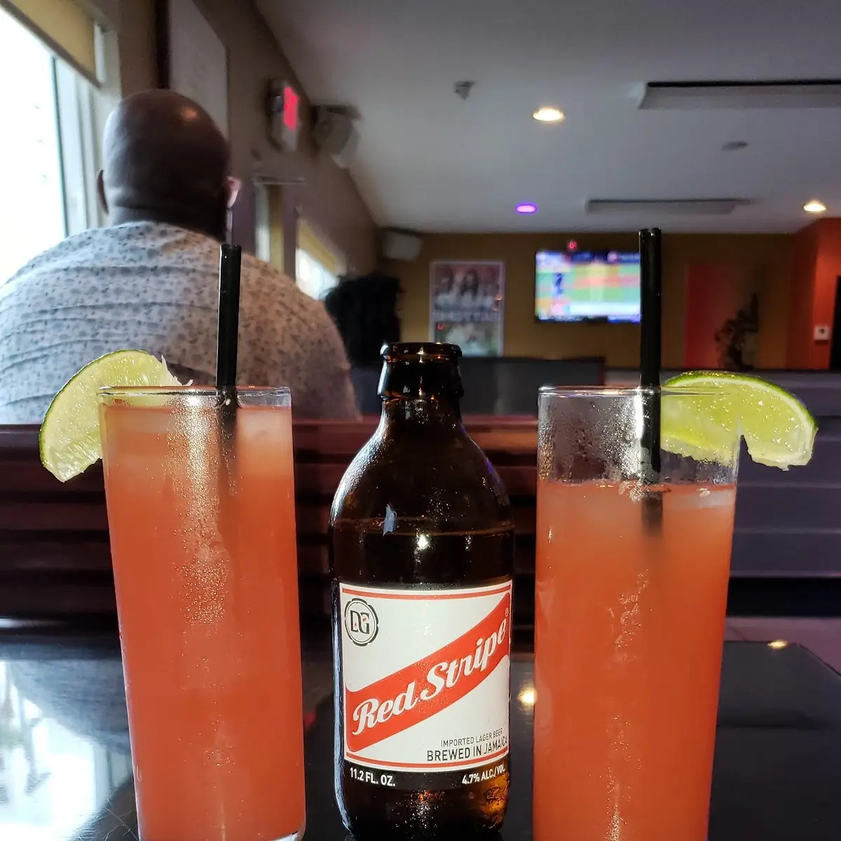 Rum Punch and Redstripe Beer