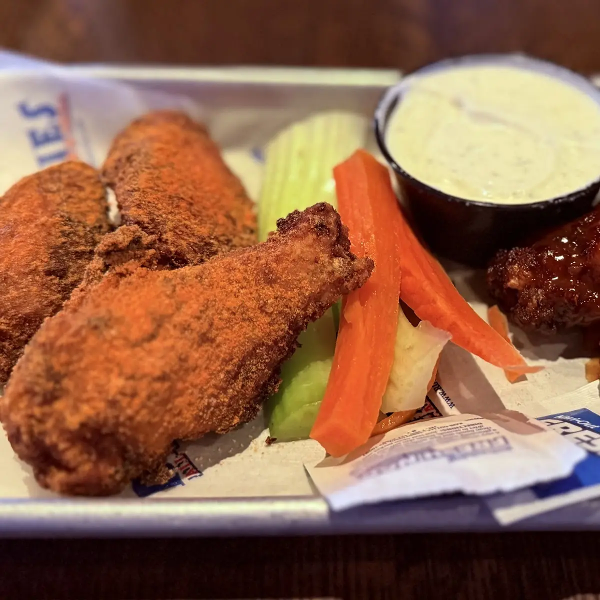 Dry Rub Spicy Buffalo and Mango Habanero Wings