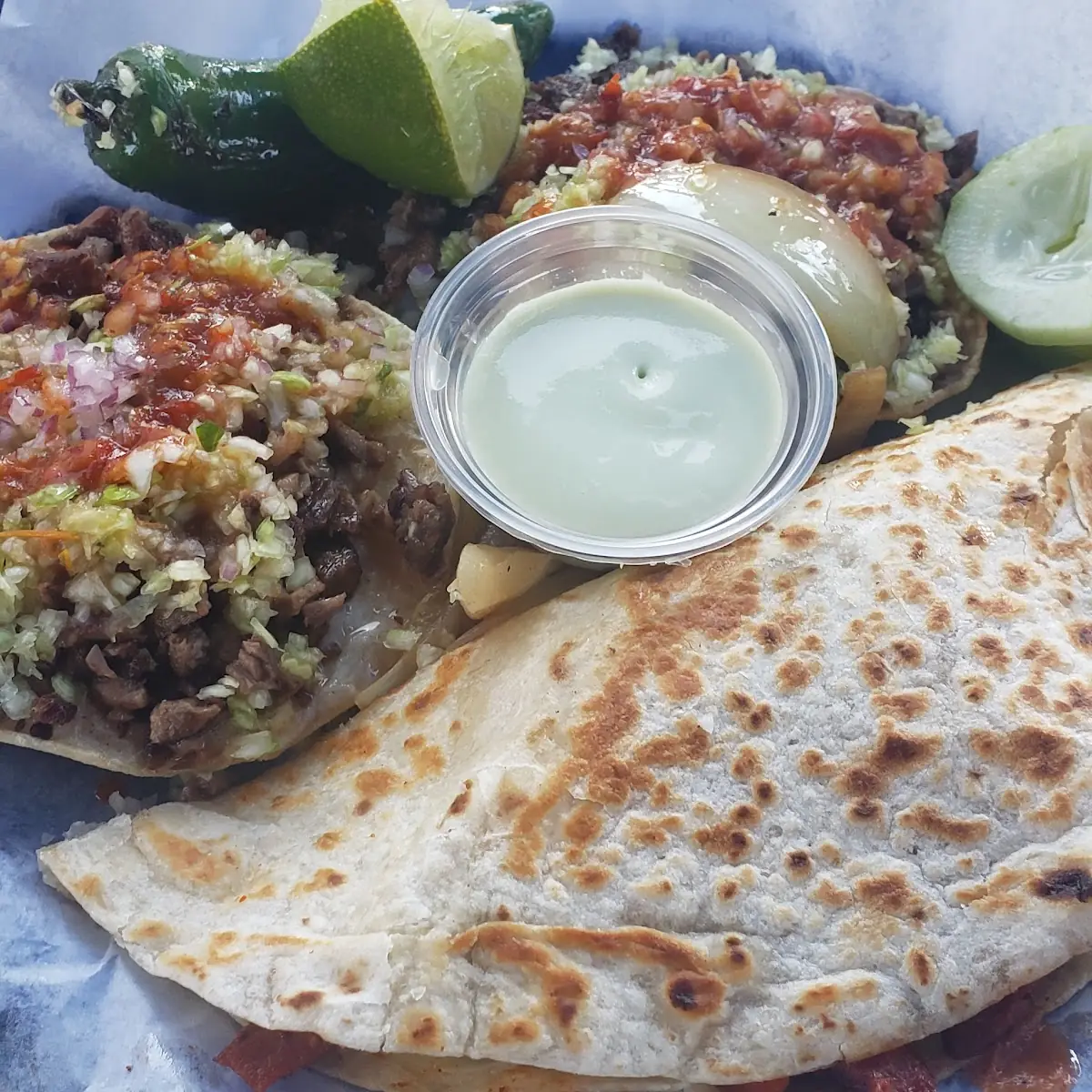 Pastor Quesadilla and Asada Vampiros