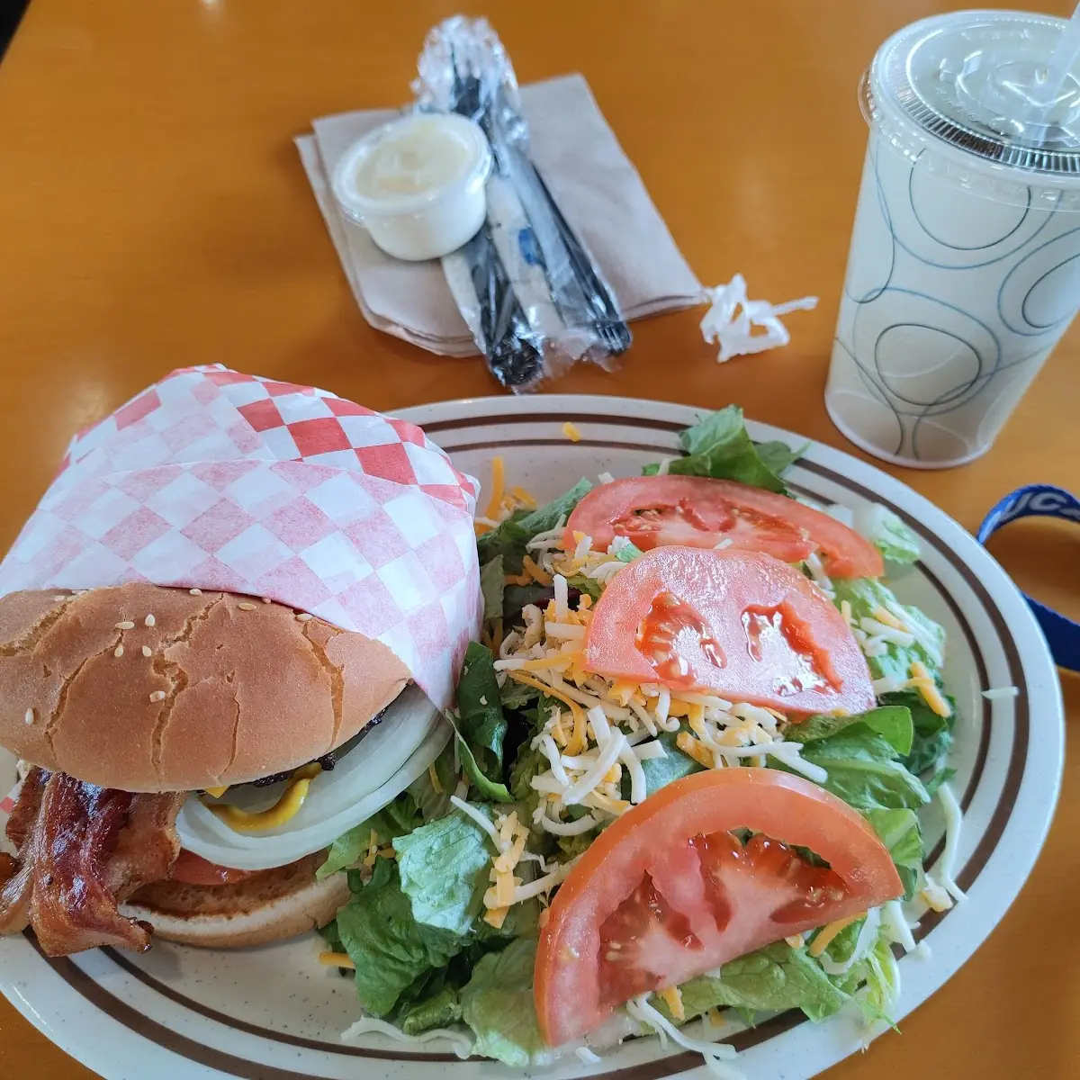 Bacon Cheeseburger with Salad
