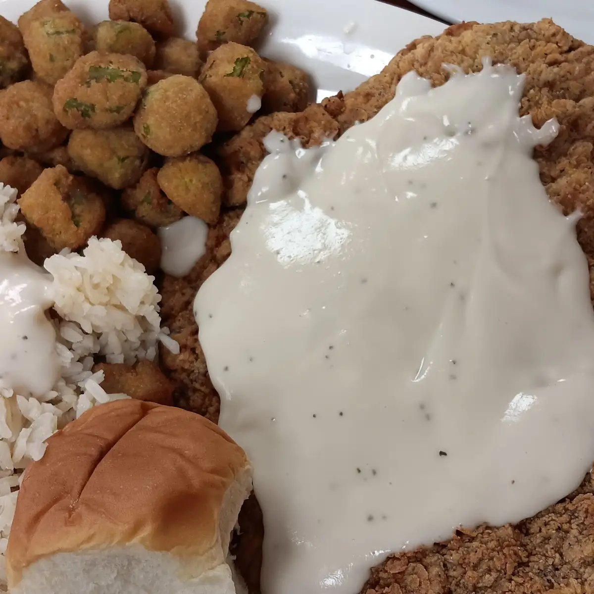 Chicken Fried Steak Okra Rice