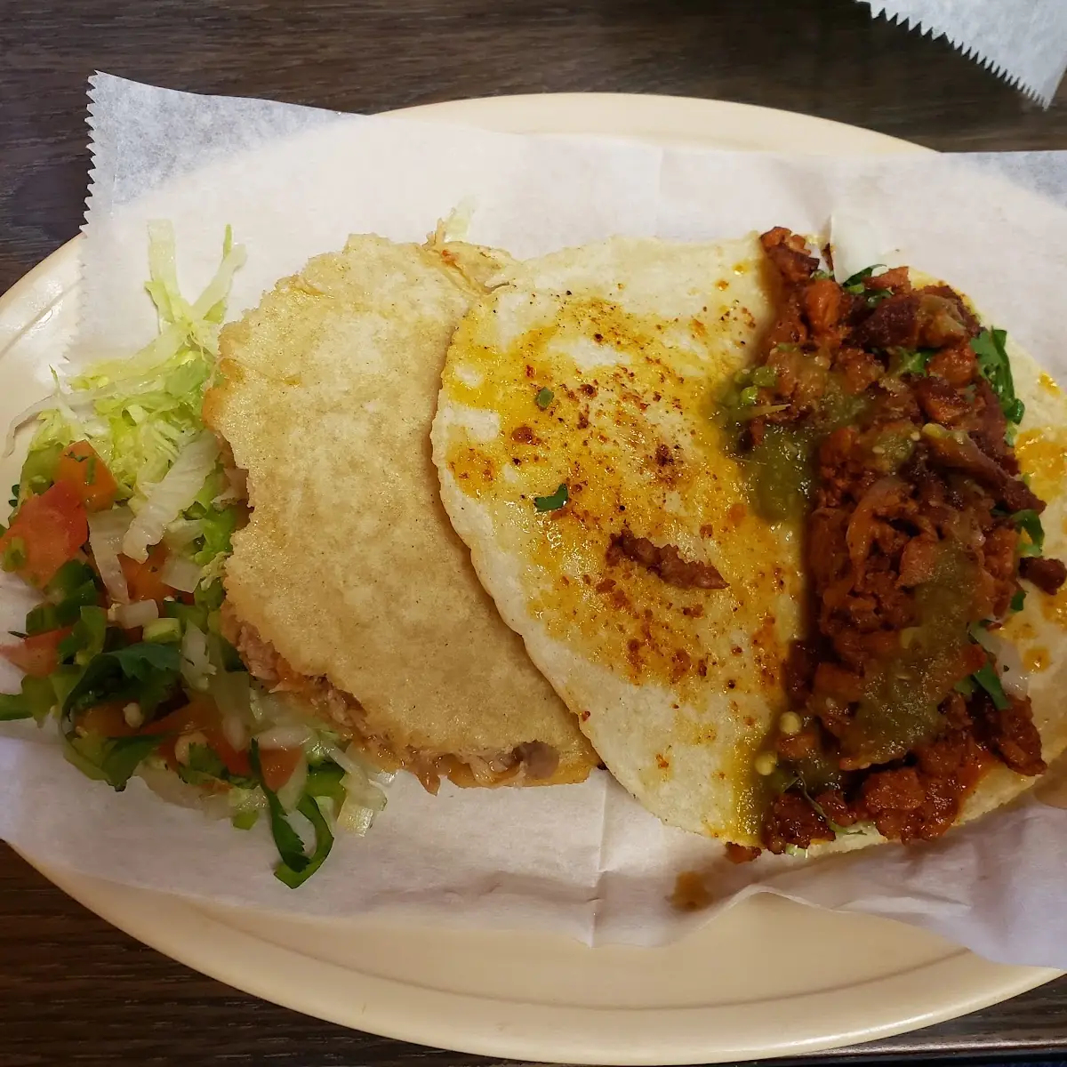 Gordita Chicken Beans & Pastor Taco