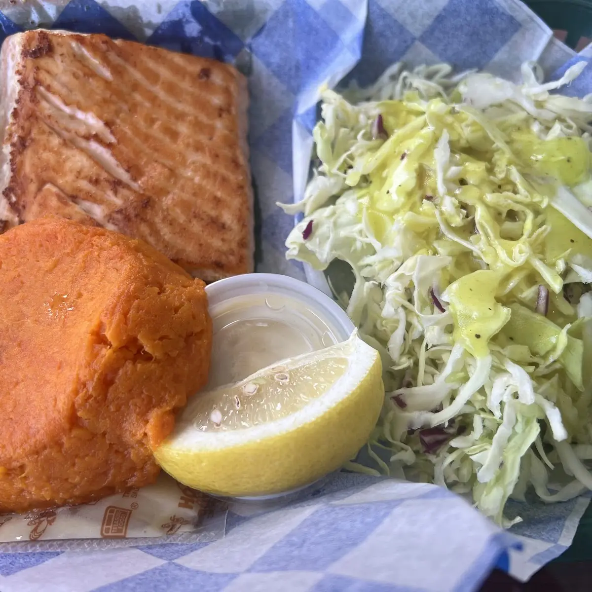 Salmon with Mashed Sweet Potatoes