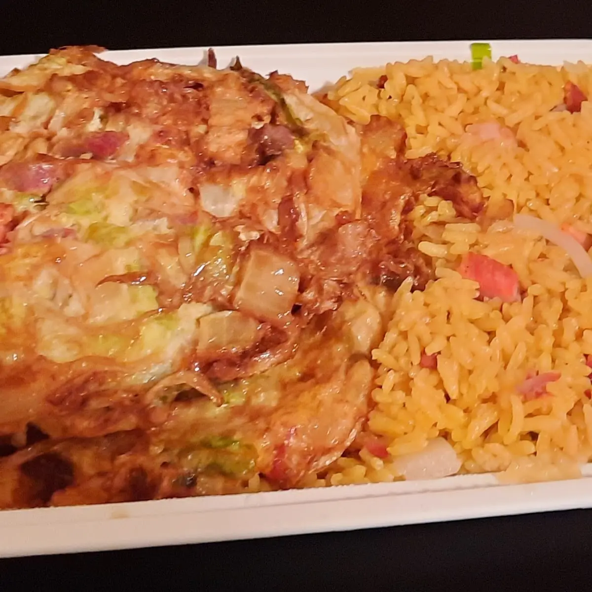 Egg Foo Young N Pork Fried Rice