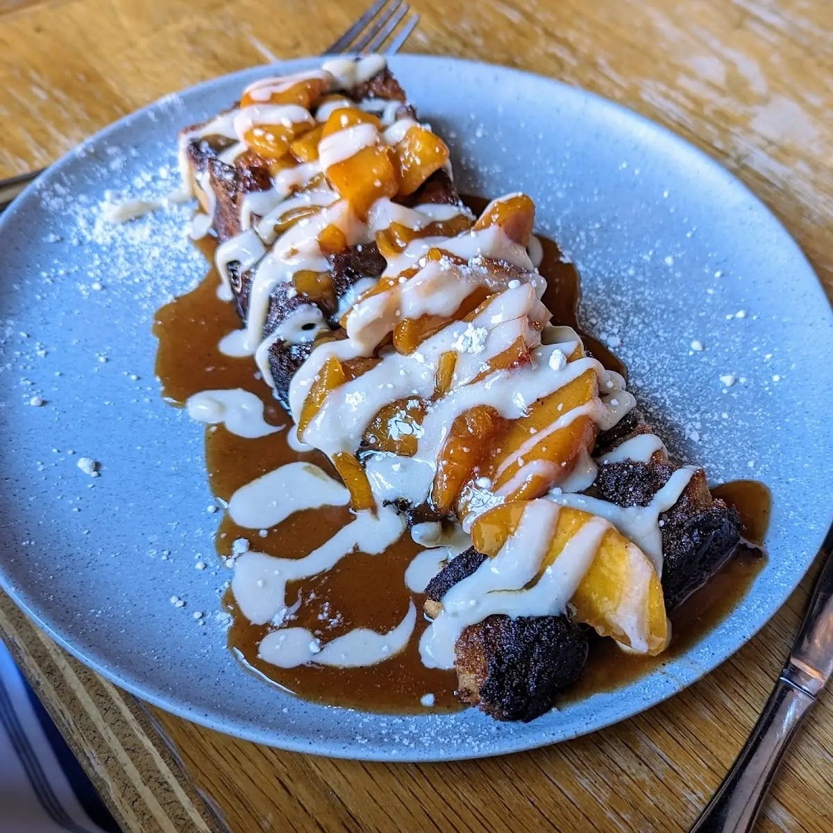 Peach Cobbler Bread Pudding