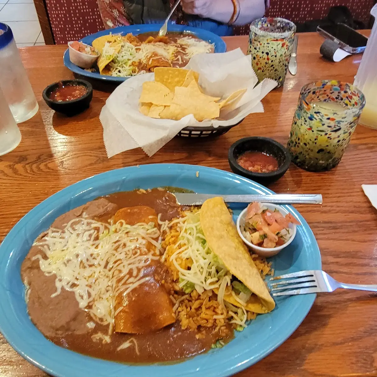 Chicken Enchilada with Beef Taco