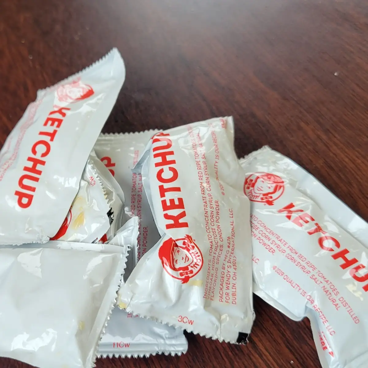 Stuck Together Ketchup Packets