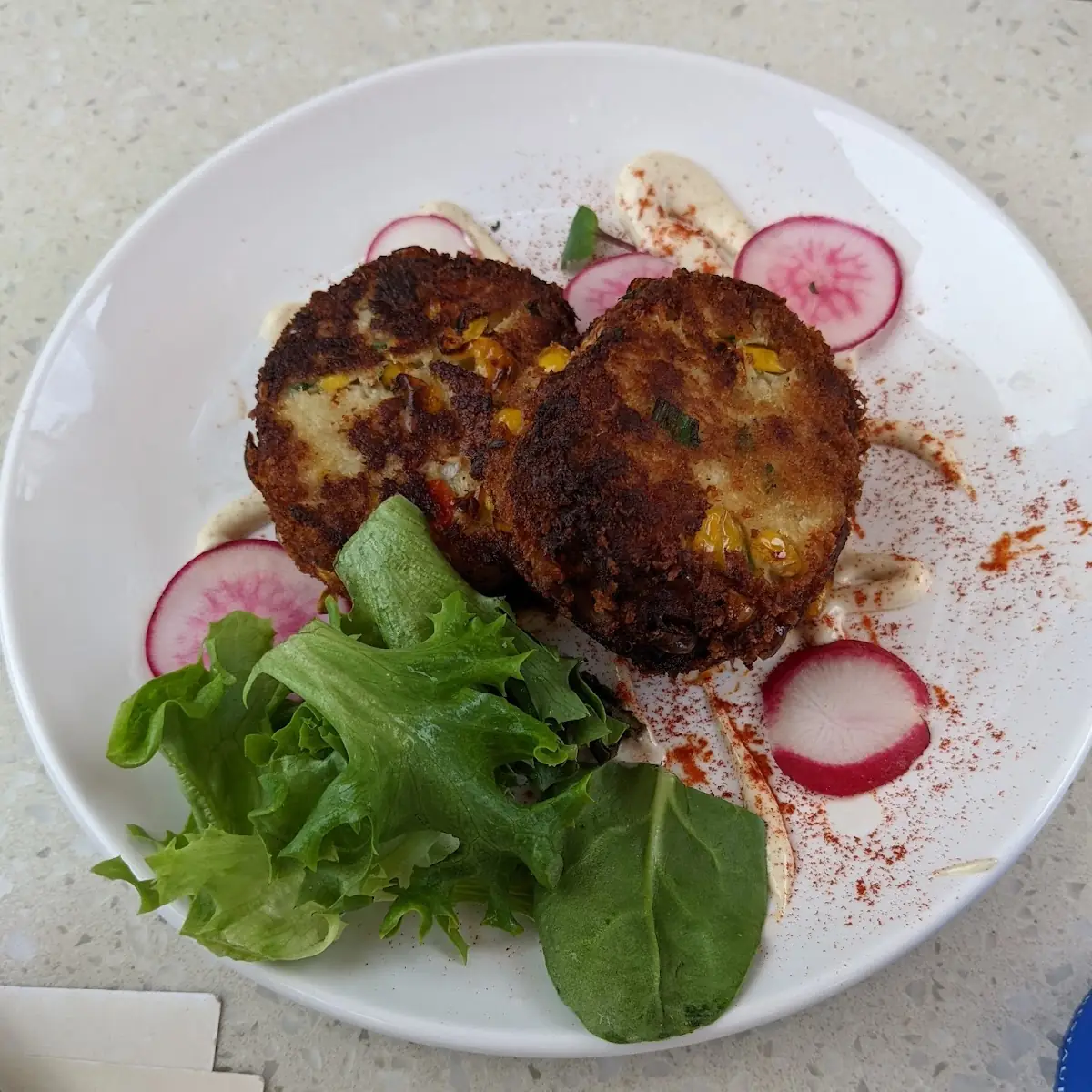 Crab Cakes on Arugula