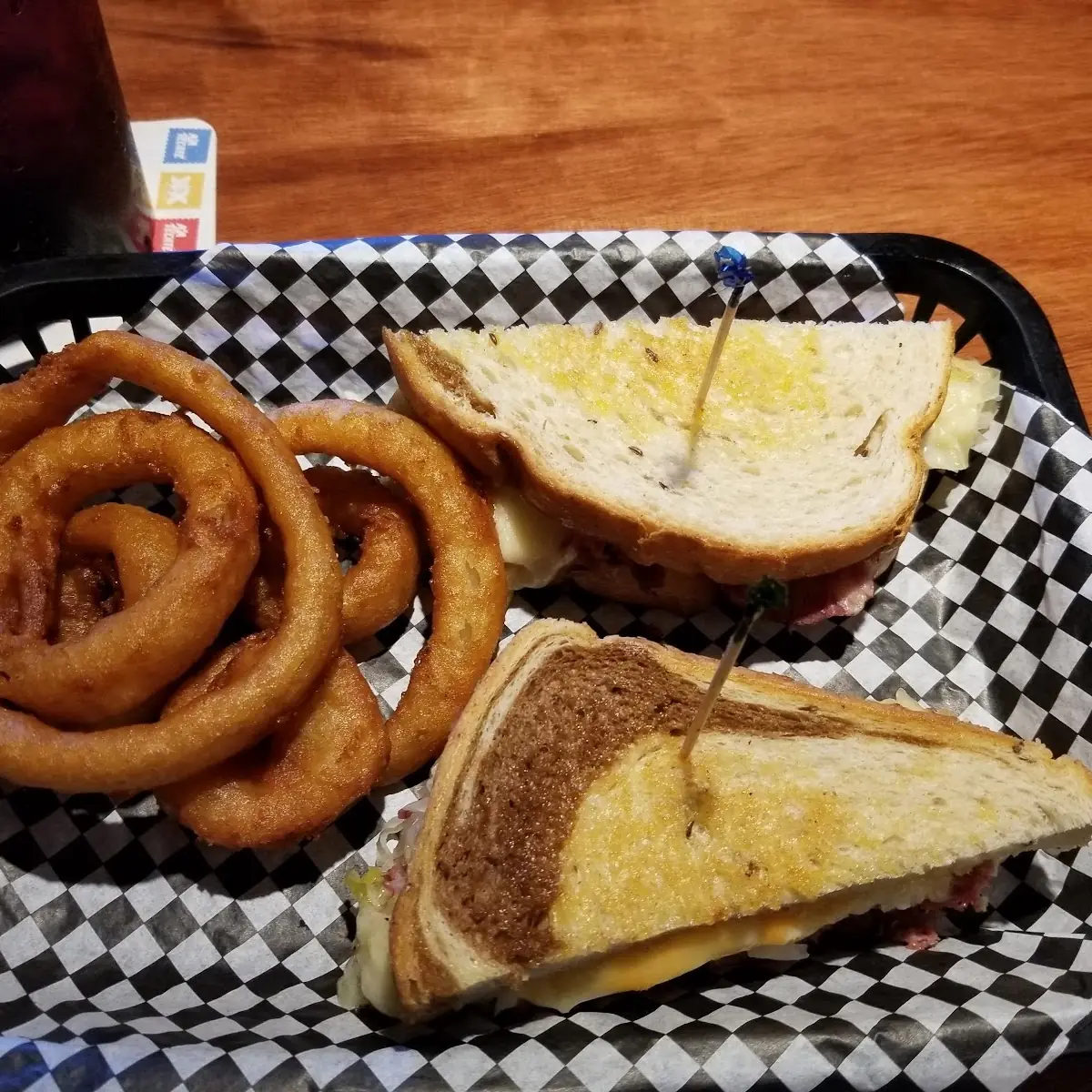 Reuben with Onion Rings