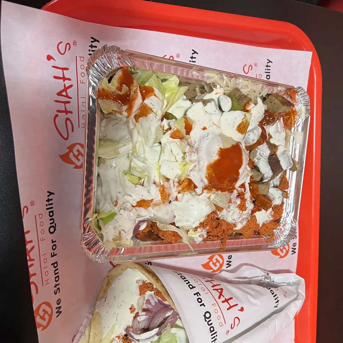 Combo over Rice and Gyro Wrap