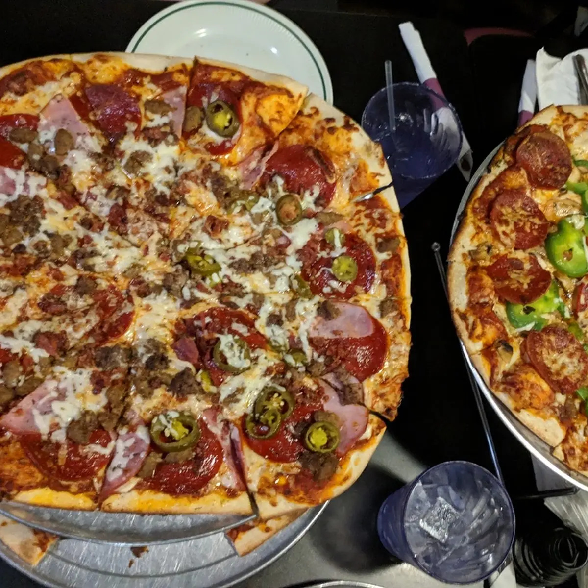 Galaxy a Meat Lovers w Jalapeno and a Pepperoni Lua