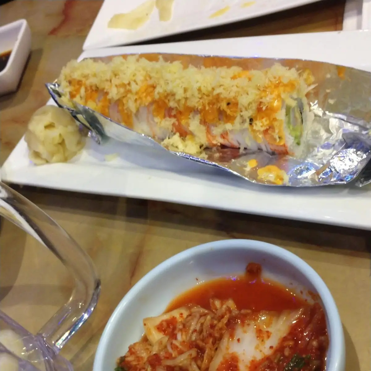 Dragon Roll and Kimchi