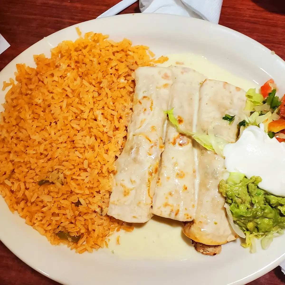 Quesadilla Choose Enchilada Rice & Beans
