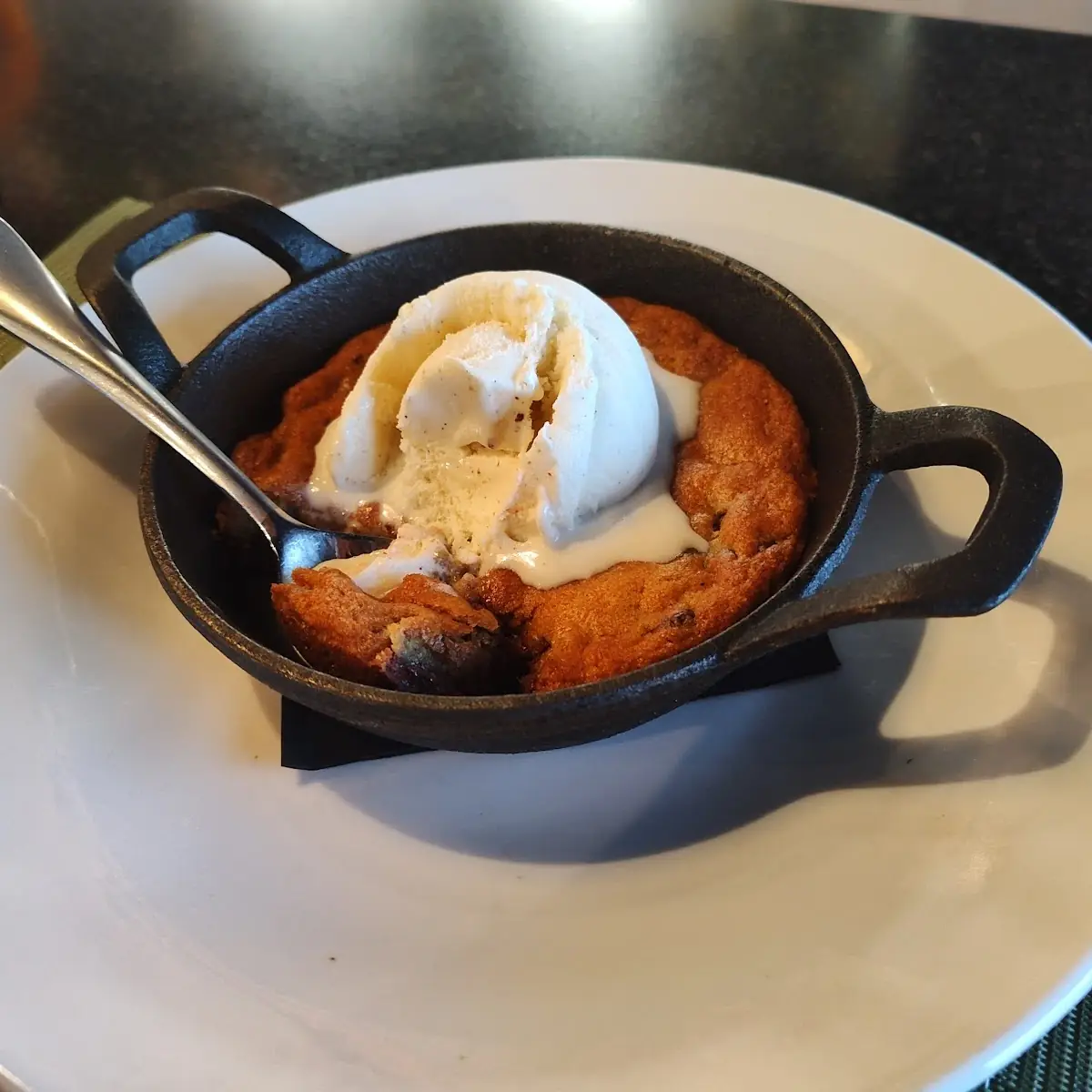 Cast Iron Chocolate Chip Cookie and Vanilla Gelato