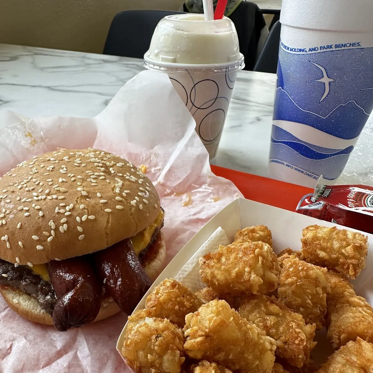 Buddy Burger with Tots