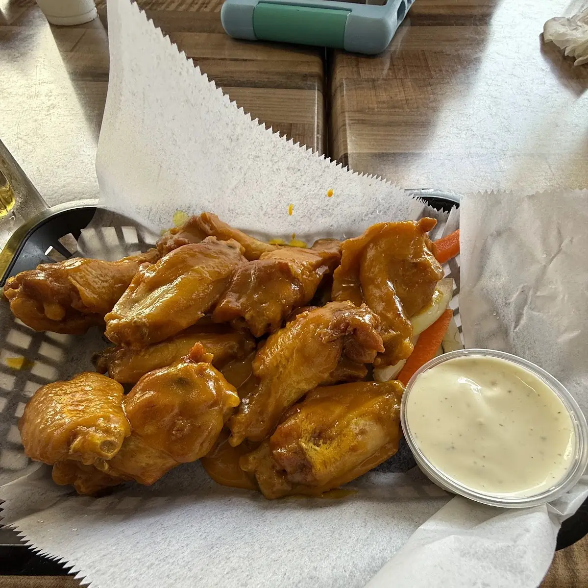Fried Chicken Wings with Celery
