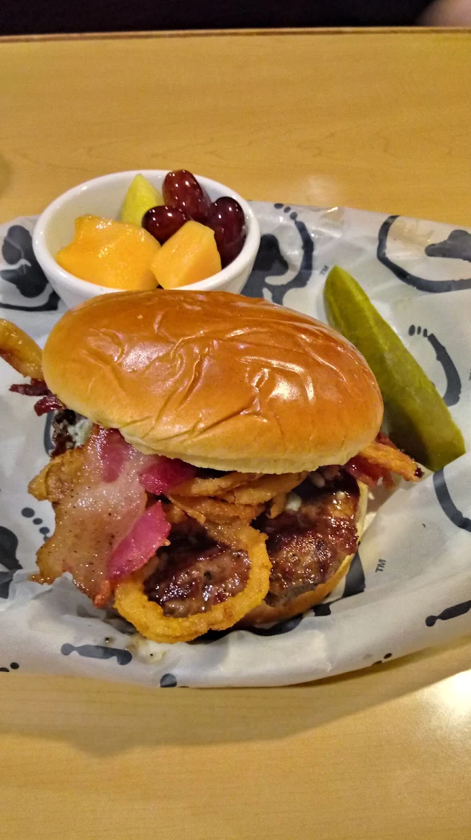 Irish Whiskey Burger and Fruit Cup