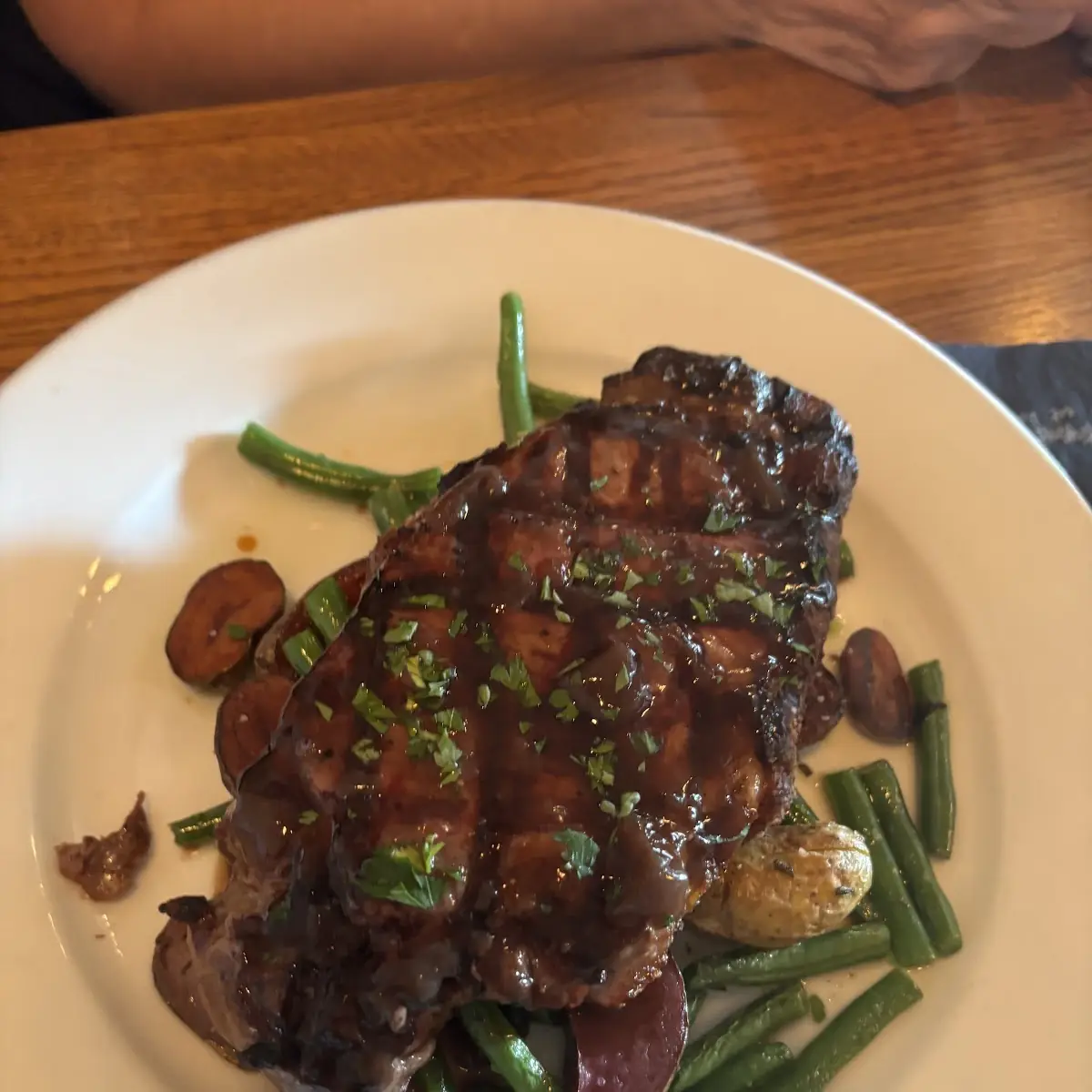 Steak with Potatoes and Green Beans