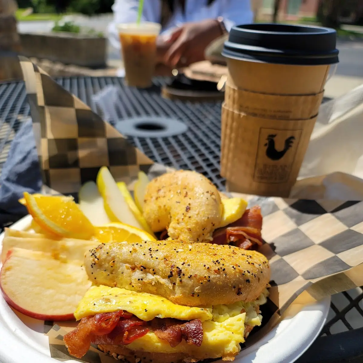 Bacon and Egg on an Everything Bagel