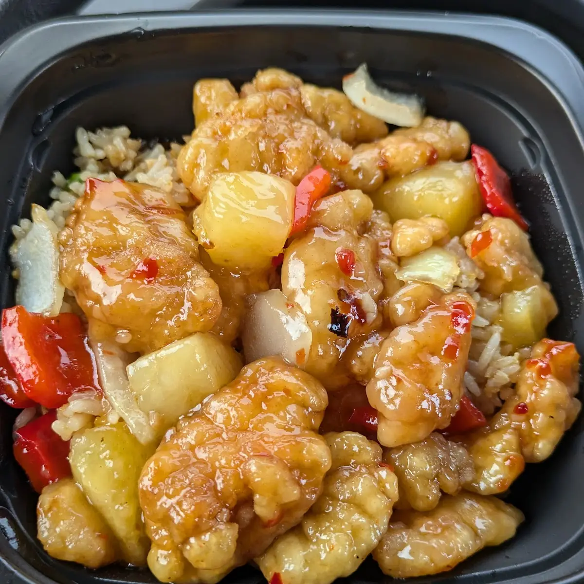 Sweet Fire Chicken and Fried Rice Bowl