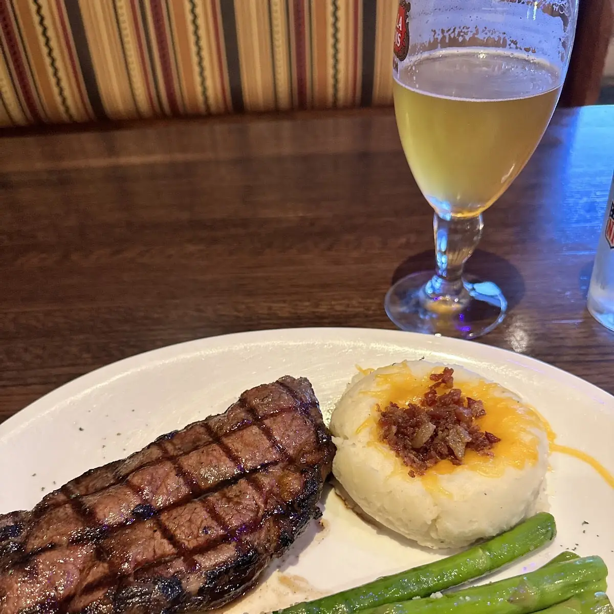 New York Strip with Loaded Mashed Potatoes