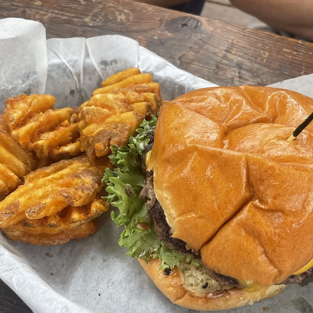 Burger and Waffle Fries