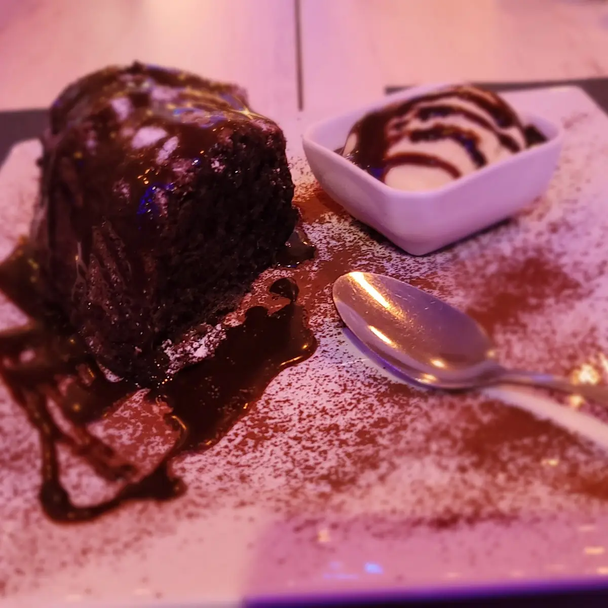 Chocolate Cake and Ice Cream