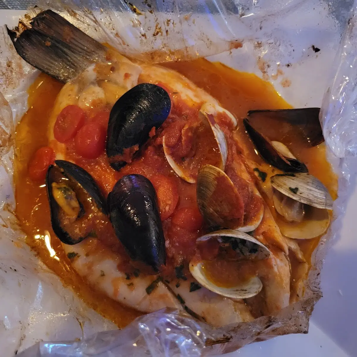 Sea Bass and Vegetables in a Envelope