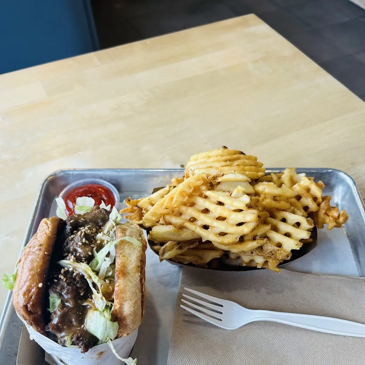 Waffle Fries Beef Koja Beef Taco
