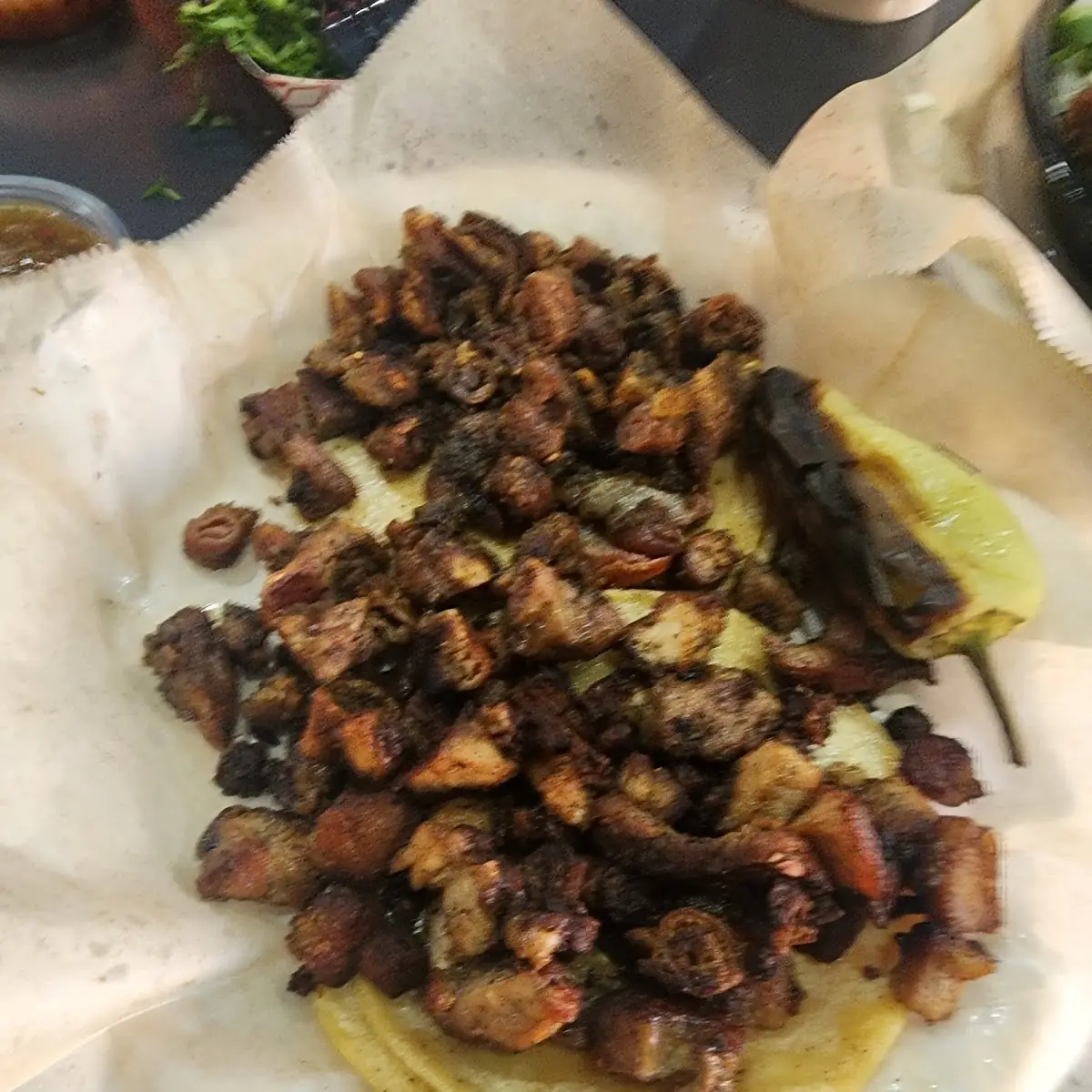 Tripas and Pork Belly Tacos