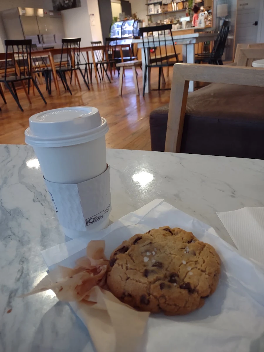 Latte and Chocolate Chip Cookie