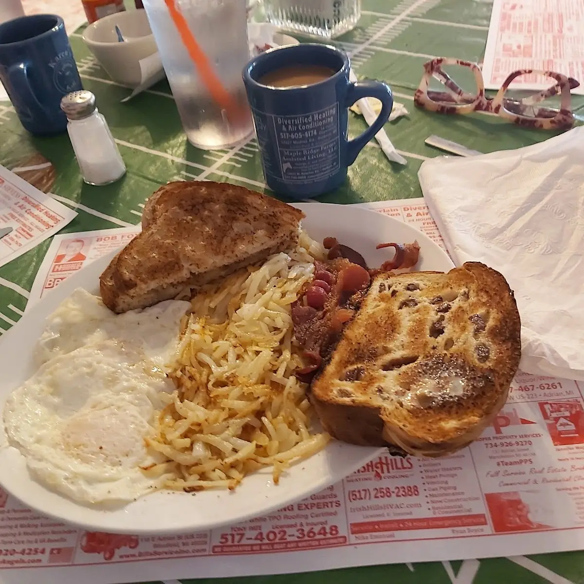 Two Eggs Hashbrowns & Toast