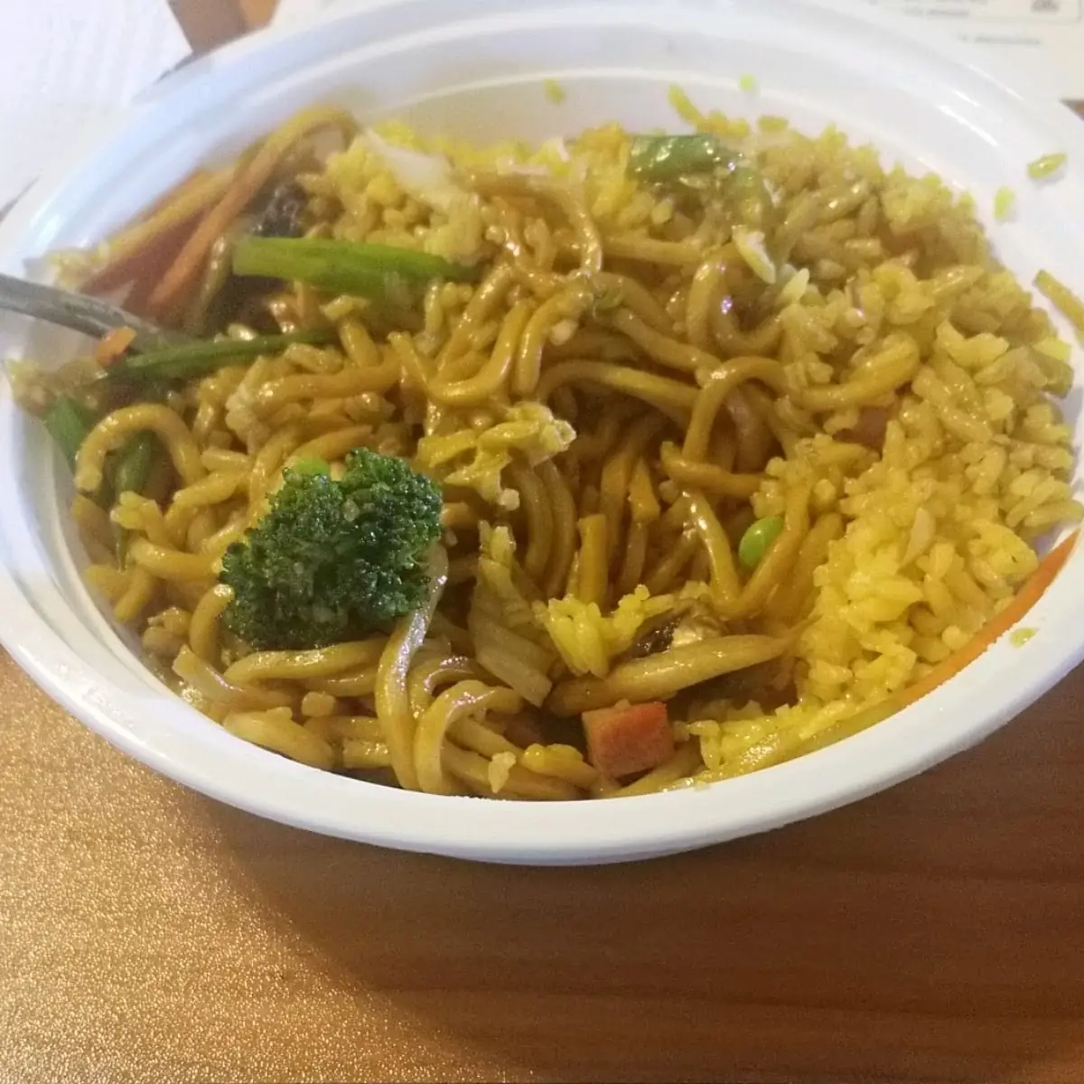 Vegetable Lo Mein with Pork Fried Rice