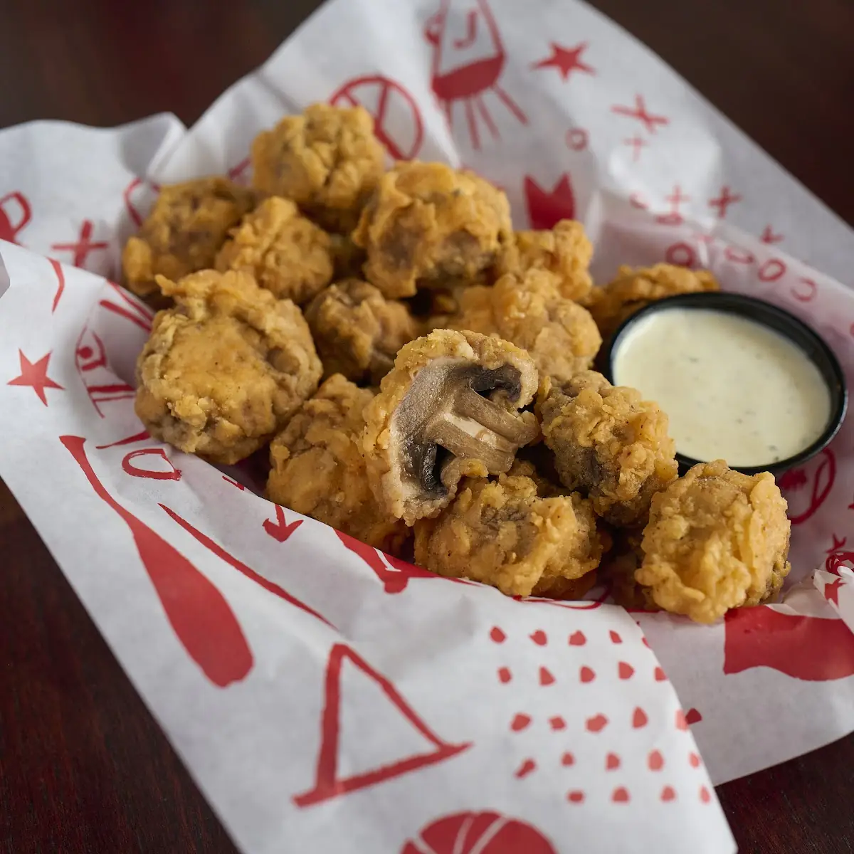 Fried Mushrooms with Dipping Sauce