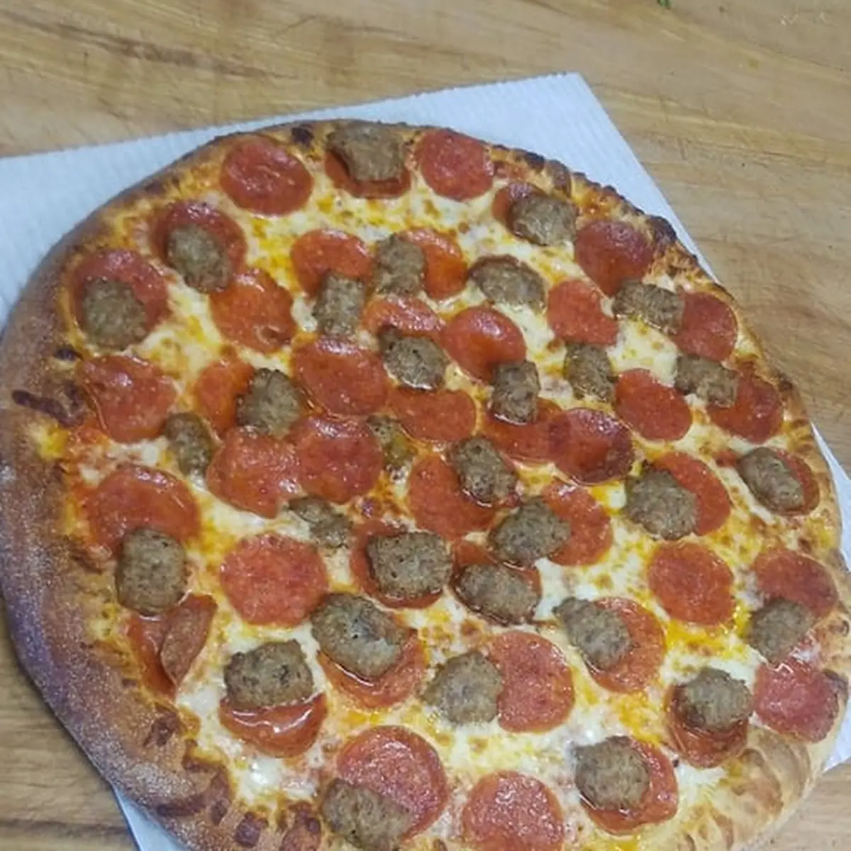 Pepproni and Sausage Pizza